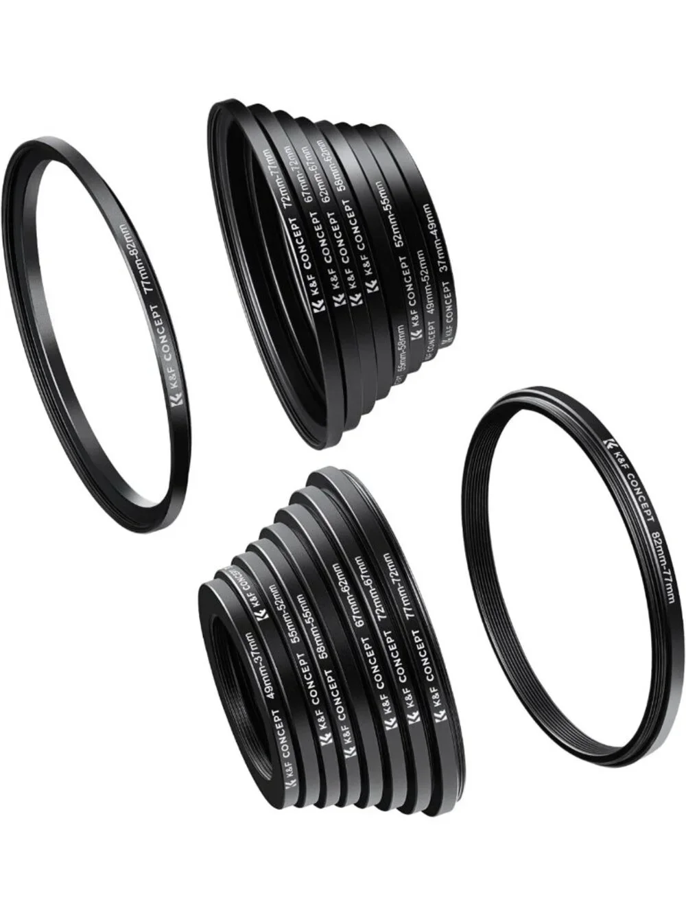 18-Piece Filter Ring Adapter Set for Photography - Versatile Lens Accessories